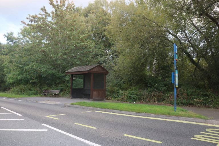 A bus stop on Lyndhurst High Street